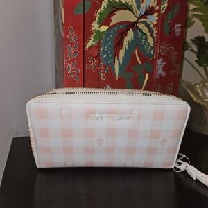 Betsey Johnson Pink and White Checkered Wallet